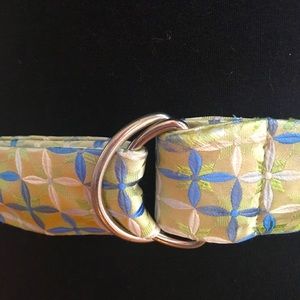 Silk “tie” belt greens blues